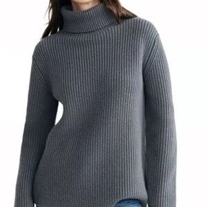 Jenni Kayne Storm Cashmere Ribbed Turtleneck Sweater